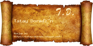 Tatay Dormán névjegykártya